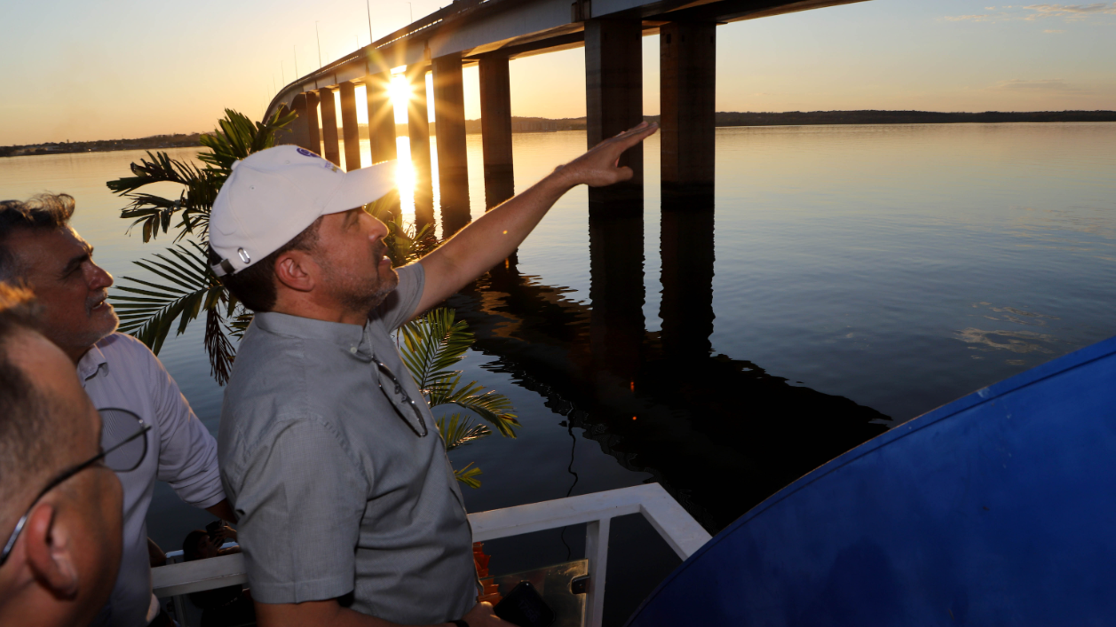 Com investimento de R$ 97 milhões, governador vistoria obras da duplicação da ponte Palmas-Luzimangues