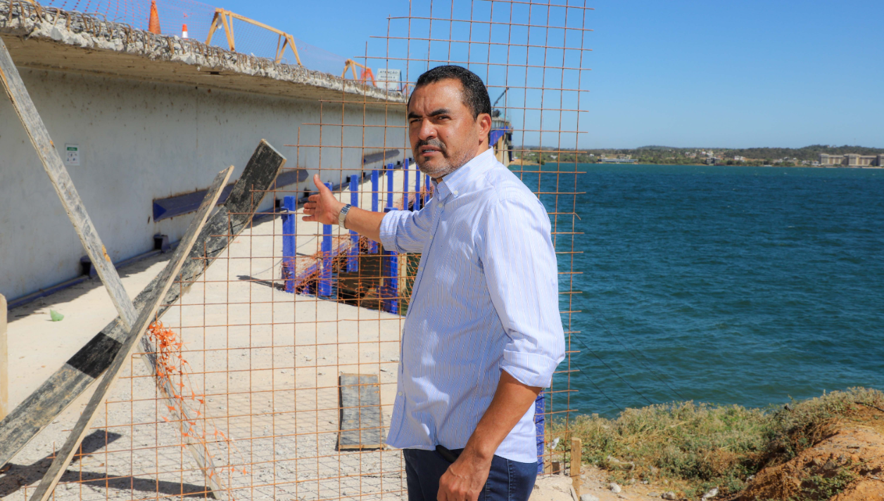 Com 78% de execução, governador Wanderlei Barbosa acompanha avanço das obras na Ponte Governador José Wilson Siqueira Campos