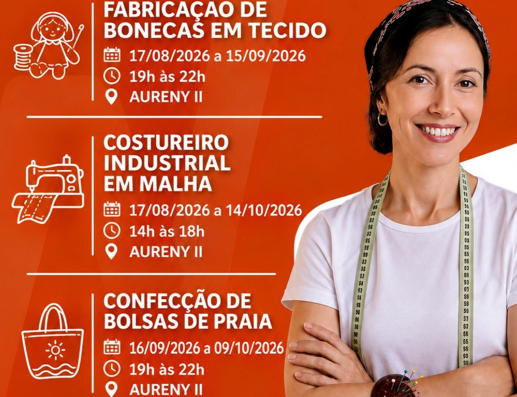 Screenshot 2026-08-12 12.50.41 Cursos gratuitos de costura industrial, fabricação de bonecas e de bolsas de praia seguem com vagas disponíveis