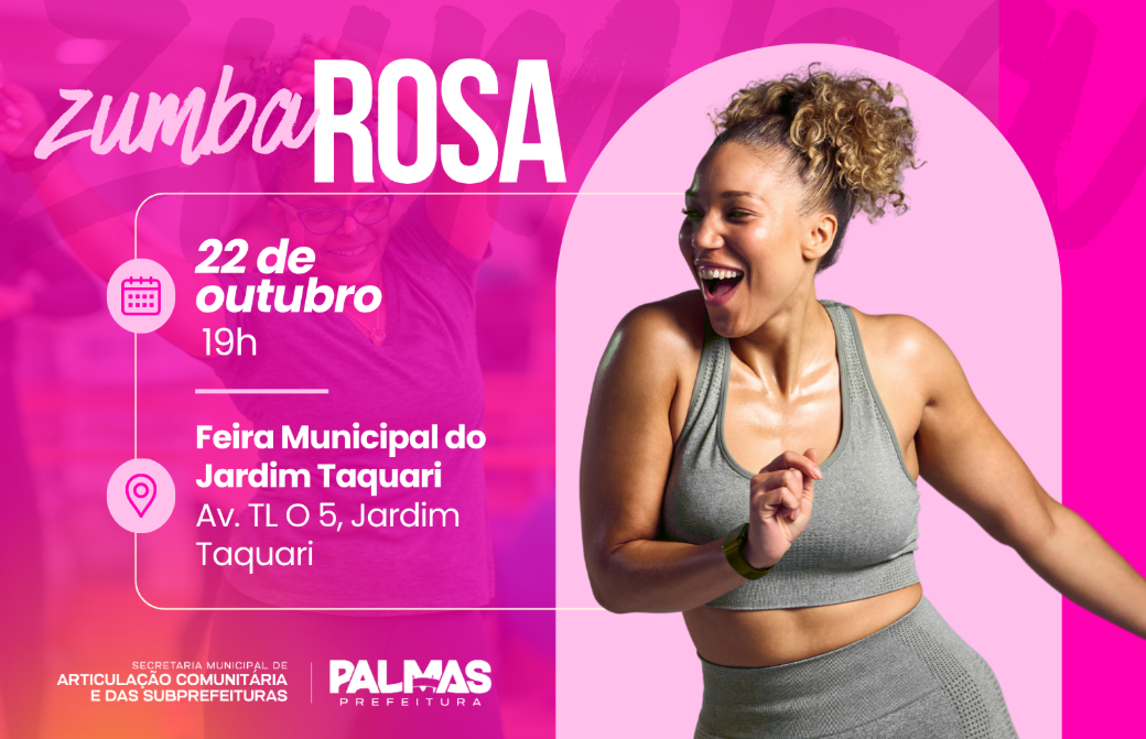 Prefeitura promove Zumba Rosa na Feira do Jardim Taquari nesta quinta-feira, 22